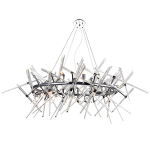 12 Light Chandelier with Chrome Finish - 1154P43-12-601-O