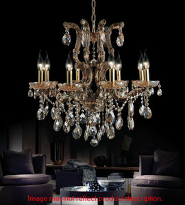 8 Light Up Chandelier with Chrome finish - 8312P28C-8 (Smoke)