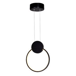 Pulley 8-in LED Black Mini Pendant - 1297P8-1-101