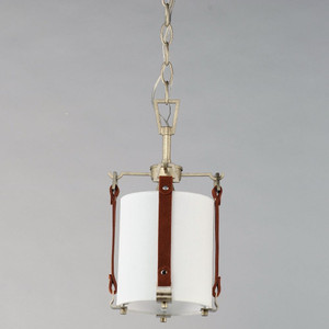 Sausalito Single Pendant Weathered Zinc with Brown Suede - 16132FTWZBSD