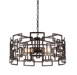 4 Light Down Chandelier with Brown finish - 9913P25-4-205