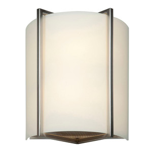 Vector White Tuning LED Wall Sconce Opal Brushed Steel - 20451LEDSWAD-BS/OPL