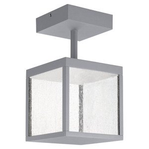 Reveal Dual Voltage Outdoor LED Semi Flush Seeded Glass Satin Gray - 20084LED-SG/SDG