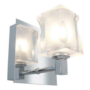 Glas_e 1 Light Wall Sconce & Vanity Frosted and Clear Chrome - 23916-CH/FCL