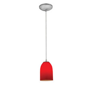 Champagne LED Pendant Red Brushed Steel - 28012-4C-BS/RED