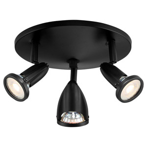 Cobra 3 Light Adjustable LED Flush Mount  Black - 52103LEDDLP-BL