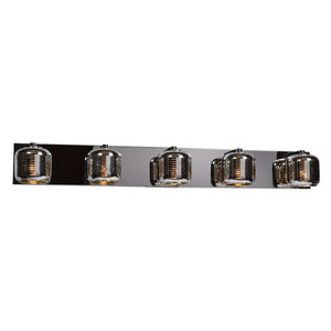 Dor 5 Light LED Vanity Smoked Amber Mirrored Stainless Steel - 62348LEDDLP-MSS/SMAMB