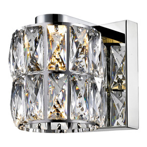 Ice 1 Light LED Wall Sconce & Vanity Clear Crystal Mirrored Stainless Steel - 62551LEDD-MSS/CCL