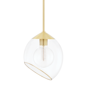 Claudia 1 Light Pendant Aged Brass - H442701-AGB|92