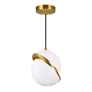 1 Light Mini Pendant with Brass Finish - 1148P10-1-624