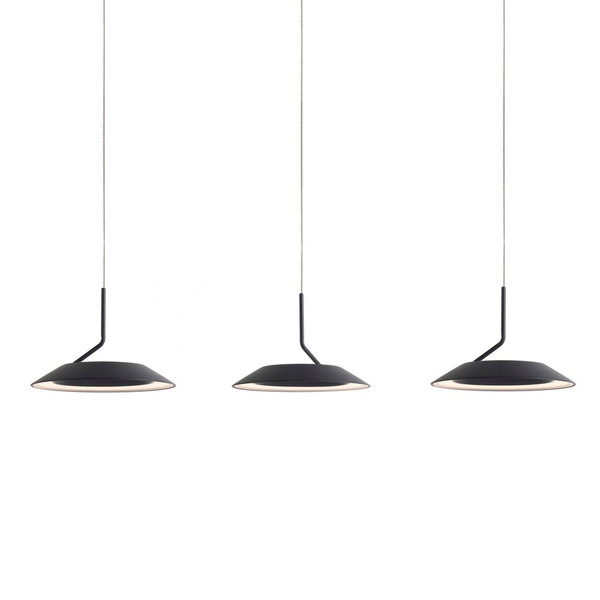 Royyo Pendant (Linear With 3 Pendants) Matte Black Matte Black Canopy - RYP-L3-SW-MTB