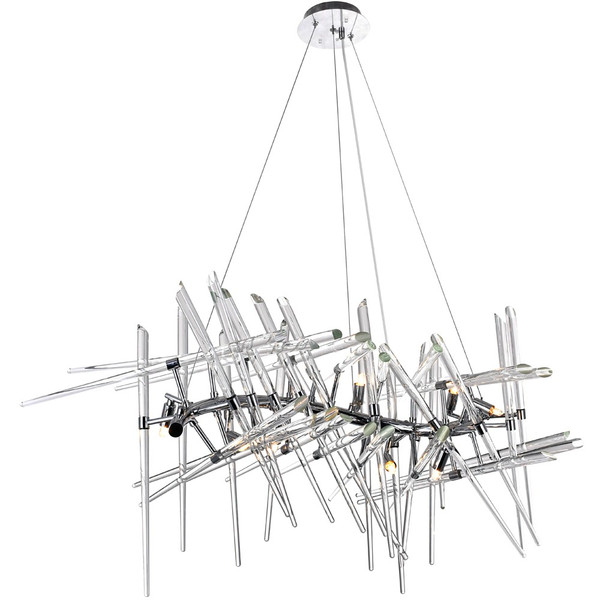 10 Light Chandelier with Chrome Finish - 1154P39-10-601