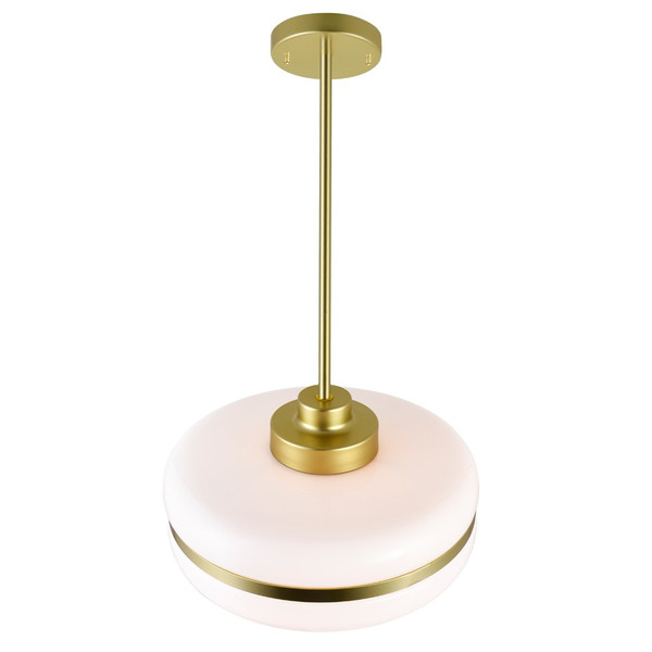 1 Light Down Pendant with Pearl Gold Finish - 1143P12-1-270