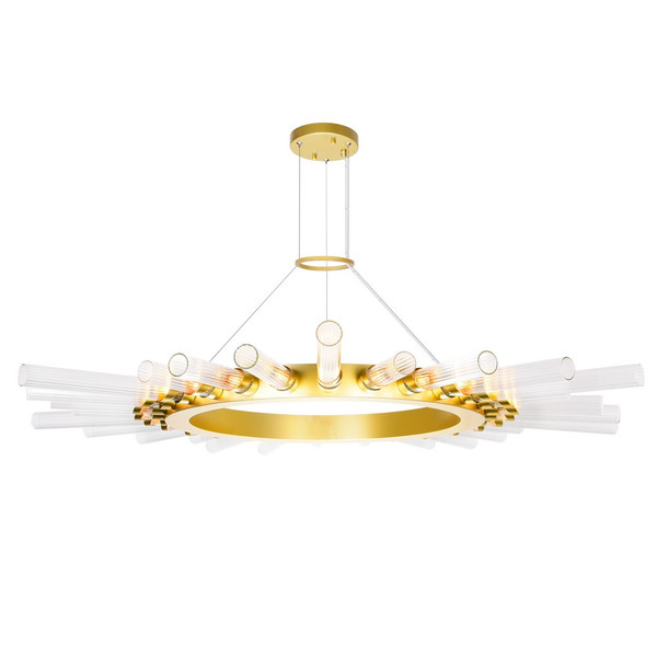 28 Light Chandelier with Satin Gold finish - 1121P48-28-602