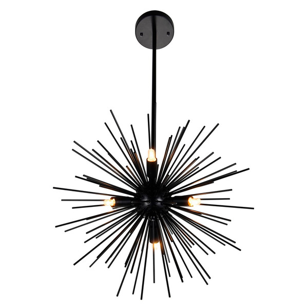 9 Light Chandelier with Black Finish - 1034P30-9-101