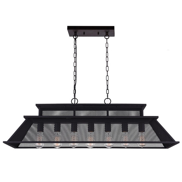 7 Light Island Chandelier with Reddish Black finish - 9745P44-7-219