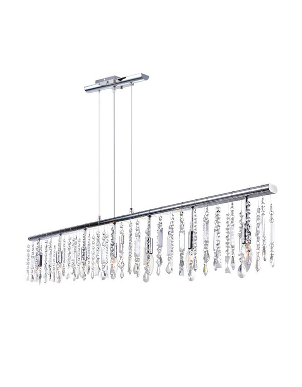 7 Light Down Chandelier with Chrome finish - 5549P54C