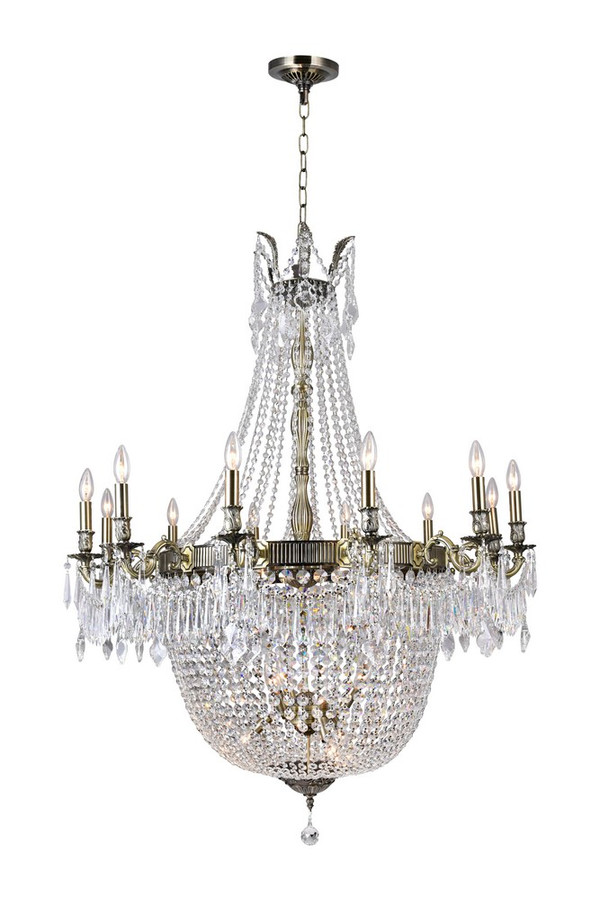 24 Light Up Chandelier with Antique Brass finish - 2048P40AB-24