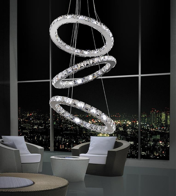 LED Chandelier with Chrome finish - 5080P16ST-3R