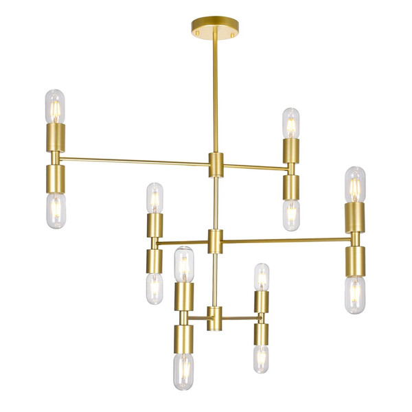 12 Light Chandelier with Medallion Gold Finish - 1227P34-12-169
