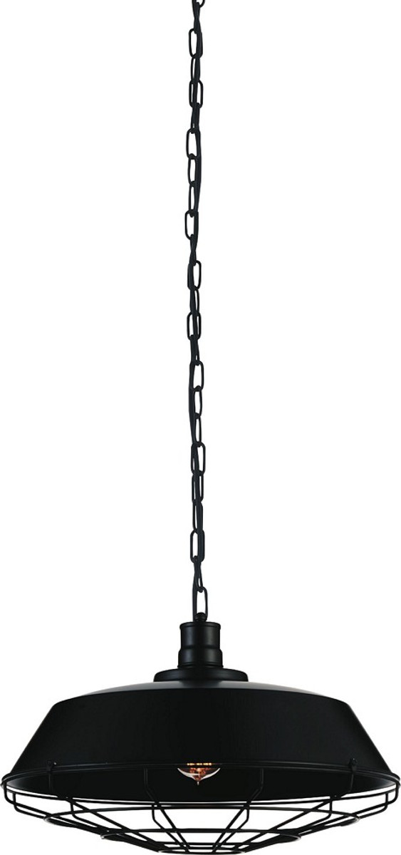 1 Light Down Pendant with Black finish - 9611P18-1-101