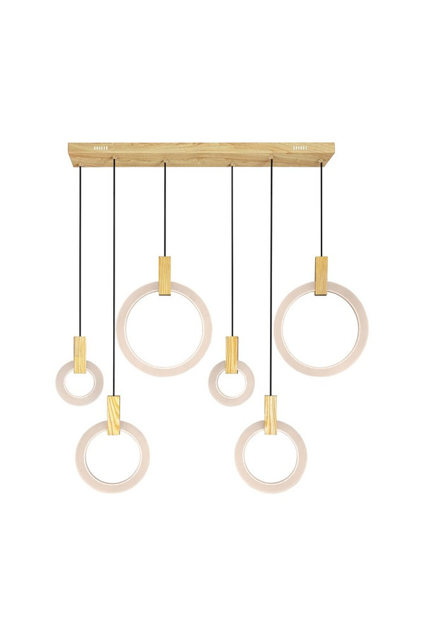 LED Island/Pool Table Chandelier with White Oak Finish - 1214P52-6-236-RC