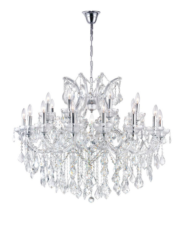 19 Light Up Chandelier with Chrome finish - 8319P36C-19 (Clear)