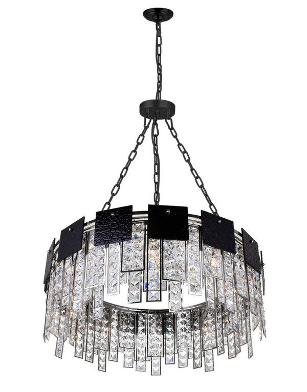 10 Light Down Chandelier with Polished Nickel Finish - 1099P32-10-613