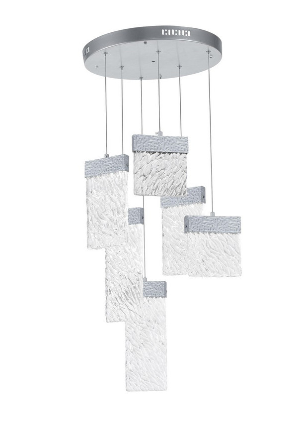 LED Chandelier with Pewter Finish - 1090P16-6-269
