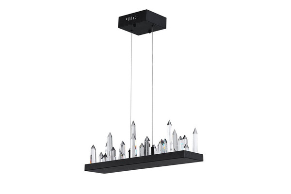 LED Chandelier with Black Finish - 1043P34-101-RC