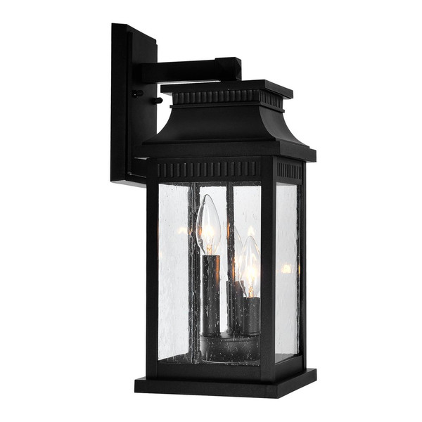 Milford 3 Light Outdoor Black Wall Lantern - 0418W7L-3