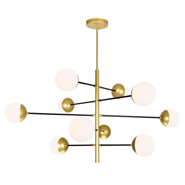 10 Light Chandelier with Medallion Gold Finish - 1226P38-10-169
