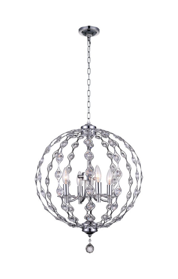 4 Light Chandelier with Chrome finish - 9970P19-4-601