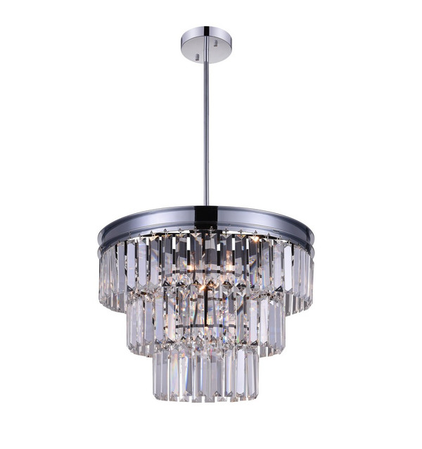 5 Light Down Chandelier with Chrome finish - 9969P18-5-601