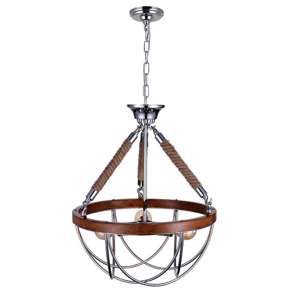 3 Light Down Chandelier with Chrome finish - 9965P18-3-601