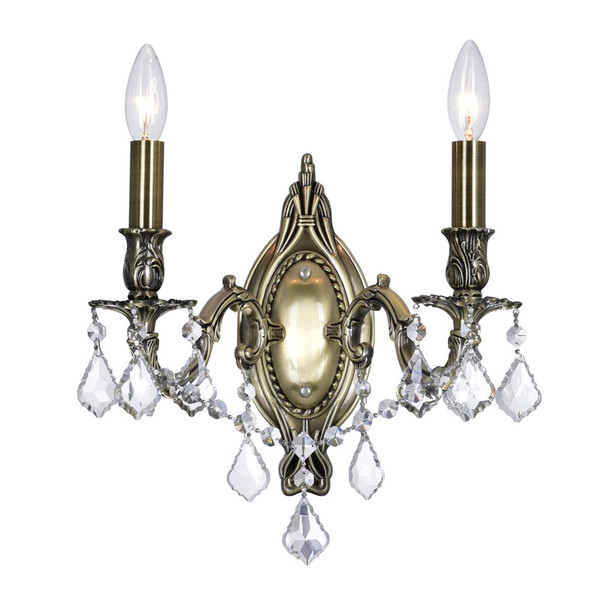 2 Light Wall Sconce with Antique Brass finish - 2038W9AB-2