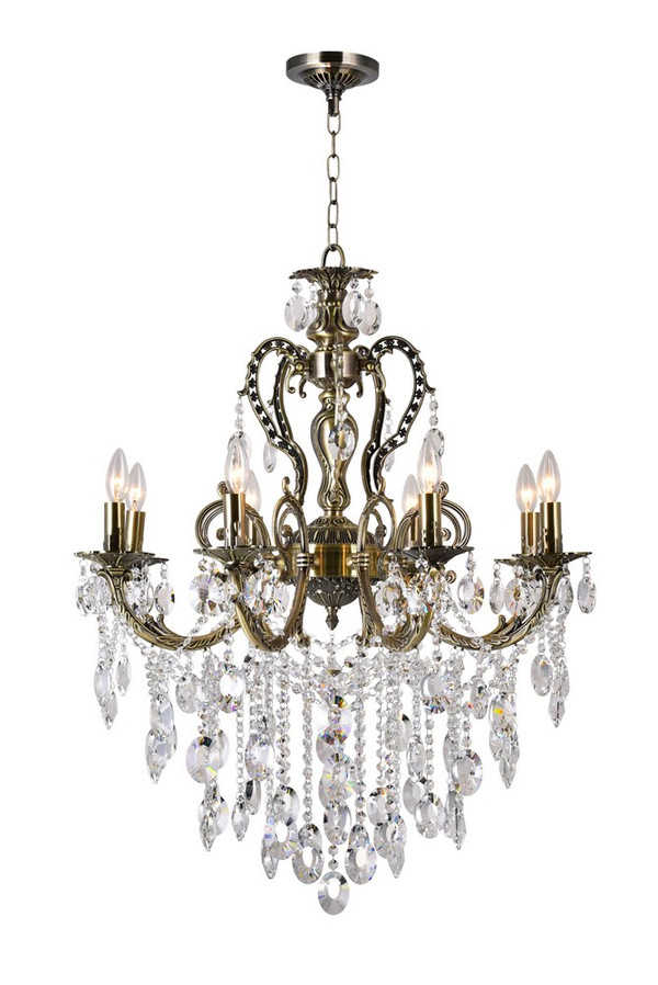 8 Light Up Chandelier with Antique Brass finish - 2015P30AB-8