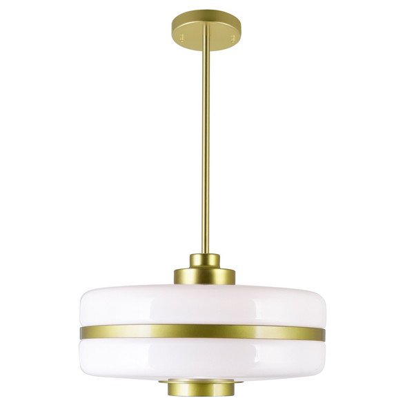 1 Light Down Pendant with Pearl Gold Finish - 1143P16-1-270