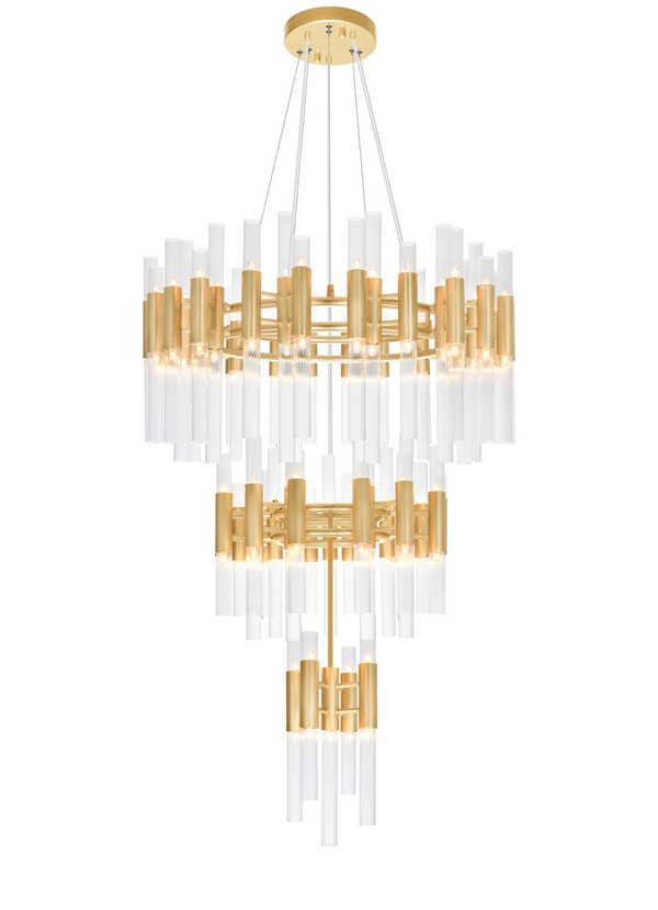 123 Light Chandelier with Satin Gold Finish - 1120P32-123-602