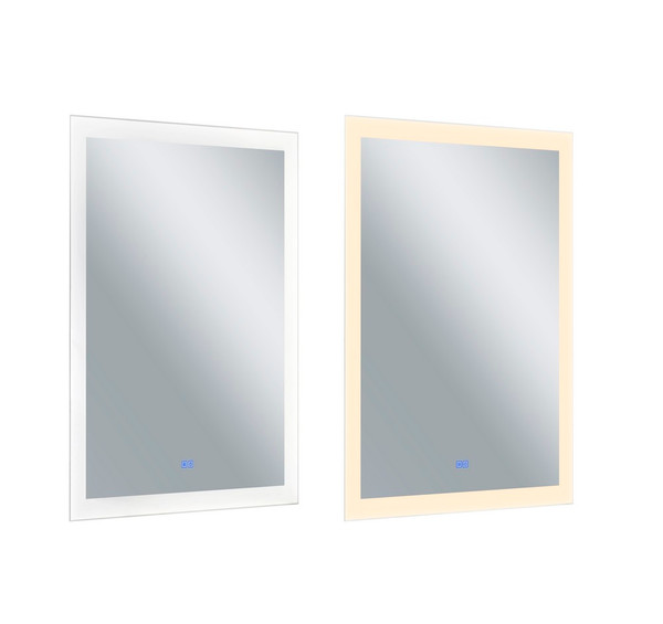 Rectangle Matte White LED 30 in. Mirror From our Abigail Collection - 1233W30-49