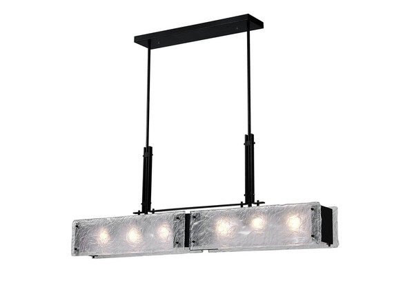 6 Light Chandelier with Black Finish - 9973P45-6-101