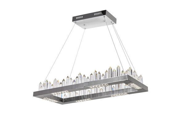 LED Island/Pool Table Chandelier with Polished Nickel Finish - 1218P32-613-RC