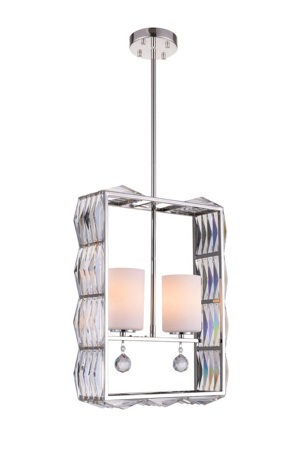 2 Light Down Chandelier with Polished Nickel finish - 5700P16-2-613