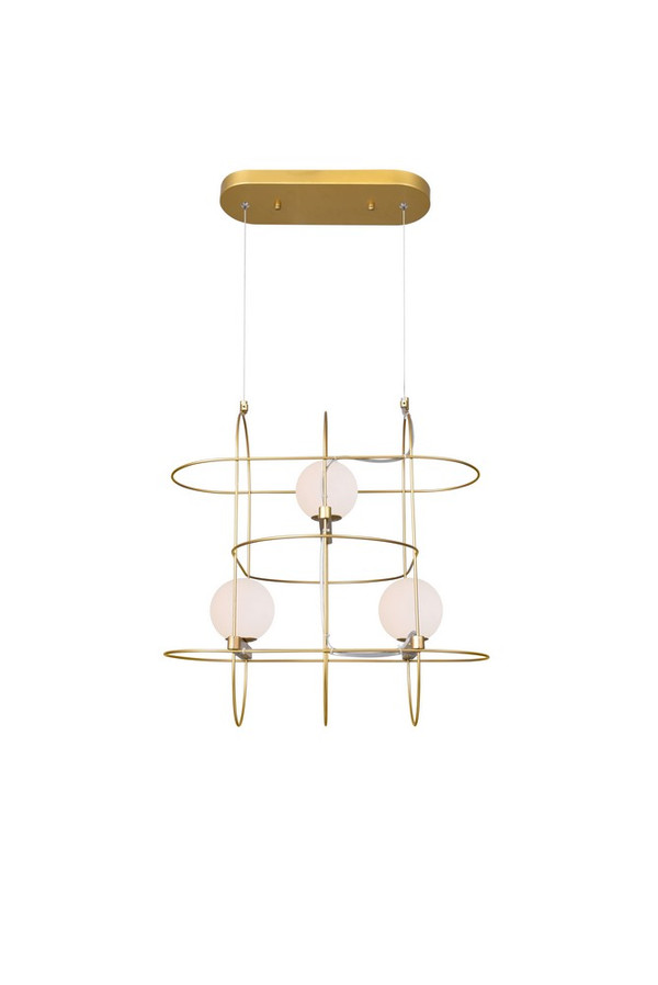 3 Light Chandelier with Medallion Gold Finish - 1209P20-3-169