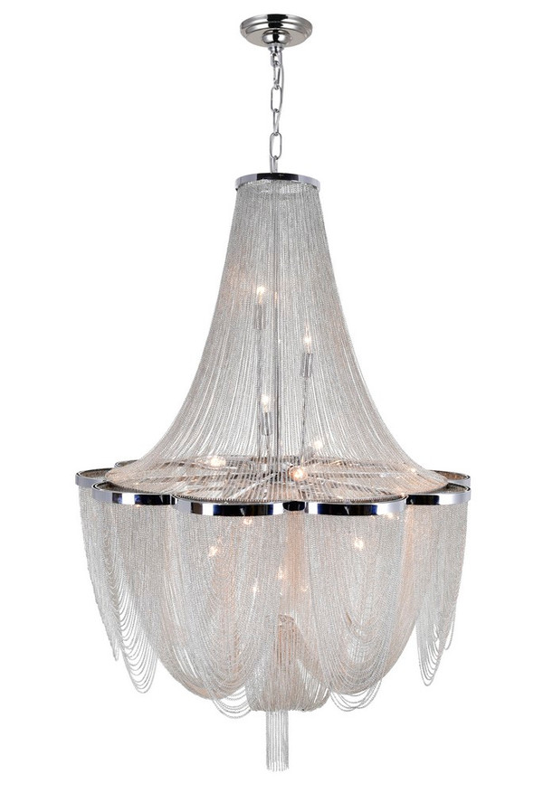 10 Light Down Chandelier with Chrome finish - 5480P22C