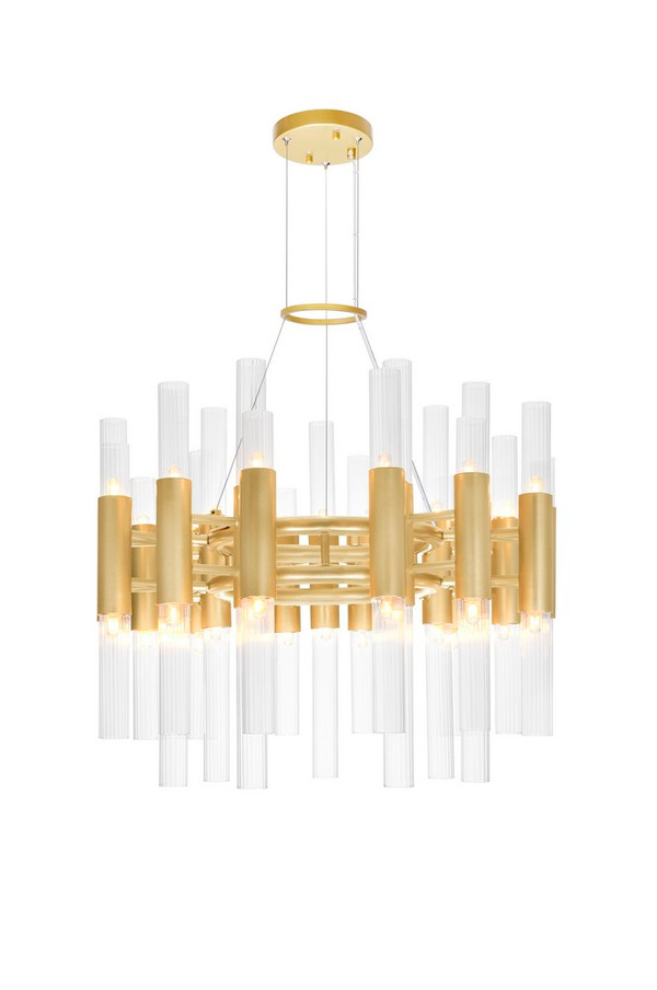 42 Light Chandelier with Satin Gold Finish - 1120P20-42-602