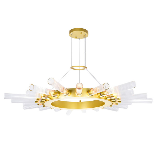 21 Light Chandelier with Satin Gold finish - 1121P38-21-602