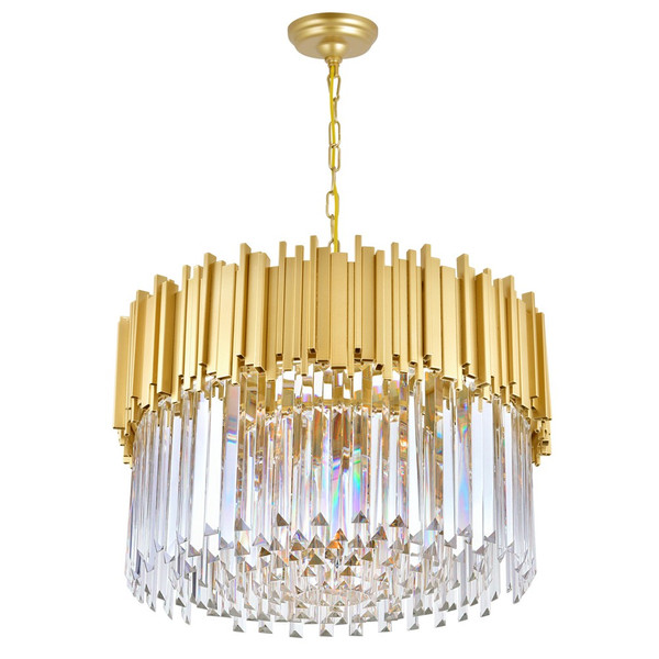 7 Light Down Chandelier with Medallion Gold Finish - 1112P24-7-169
