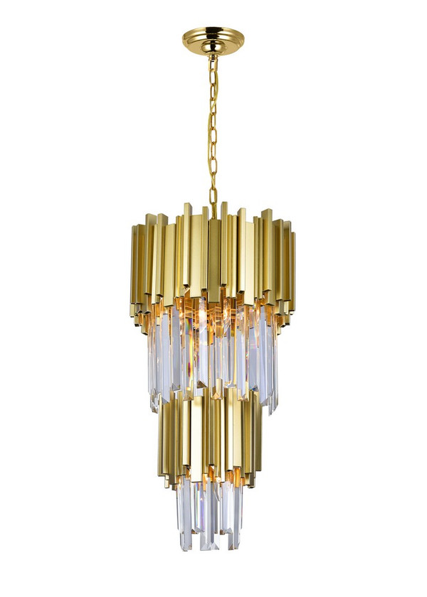 4 Light Down Mini Chandelier with Medallion Gold Finish - 1112P12-4-169