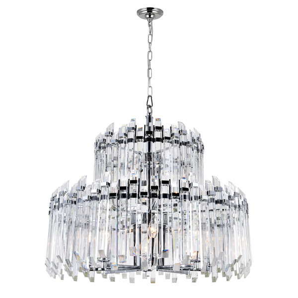 12 Light Chandelier with Chrome Finish - 1065P28-12-601